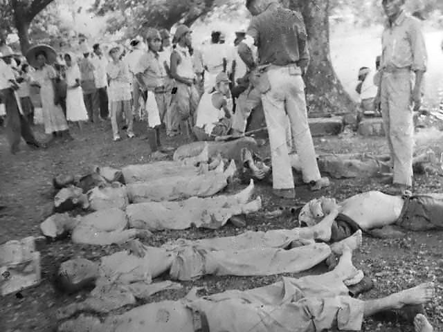 March of Death from Bataan to the prison camp Dead soldiers